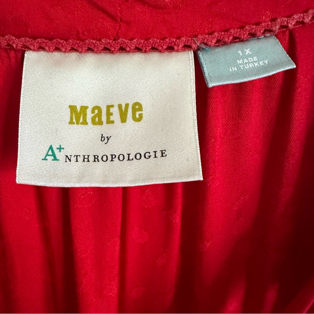 Anthropologie Maeve Wendy Red Tiered Maxi Dress Size 1X - Picture 12 of 16